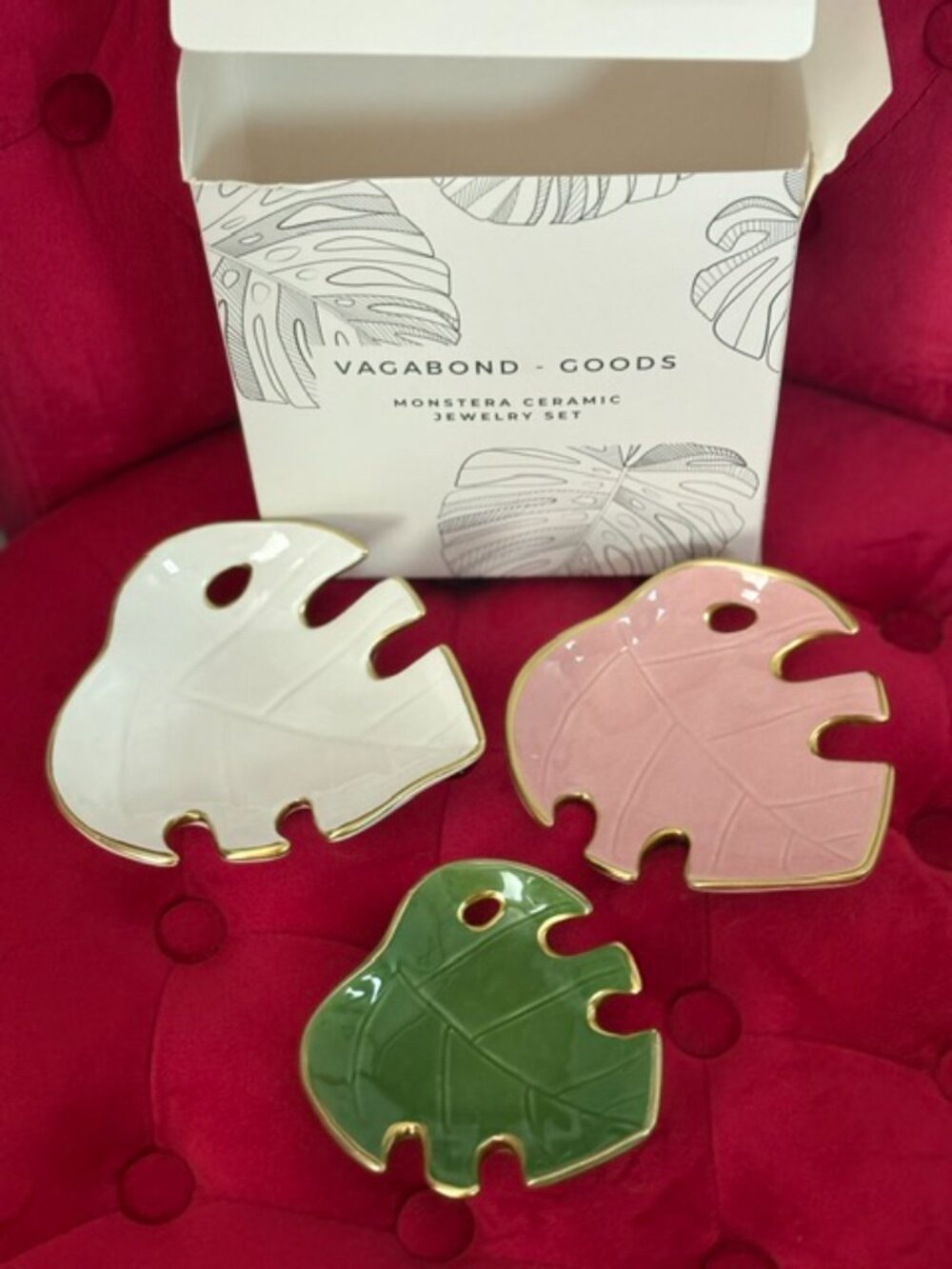 Monstera Ceramic Jewelry Tray Set – Vagabond Goods